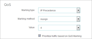 Advanced interface settings for QoS marking