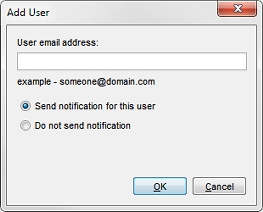 Screen shot of the Add User dialog box