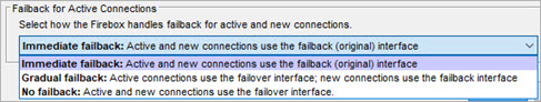 Screen shot of the SD-WAN Failback settings