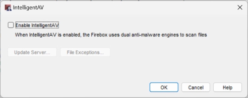 Screen shot of the IntelligentAV dialog box
