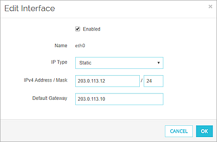 Screenshot of Edit Interface dialog box.