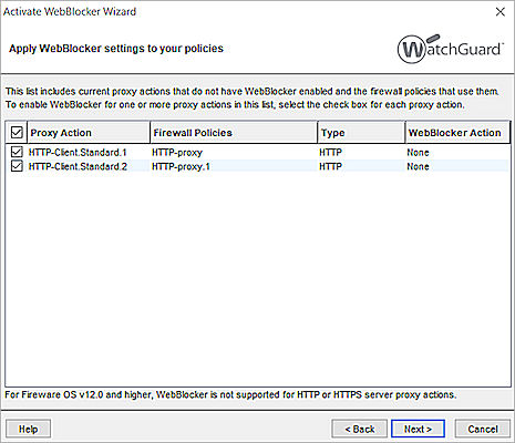 Screenshot of Activate WebBlocker wizard.