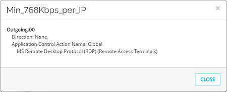 Screen shot of the Traffic Management Action details dialog box