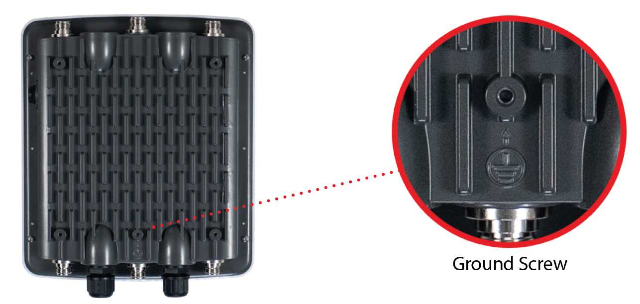 Photo of the AP430CR ground wire screw connection