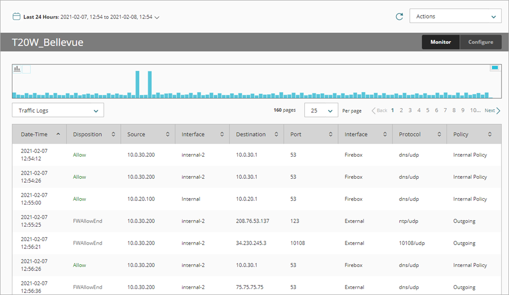 Screen shot of the Log Manager page