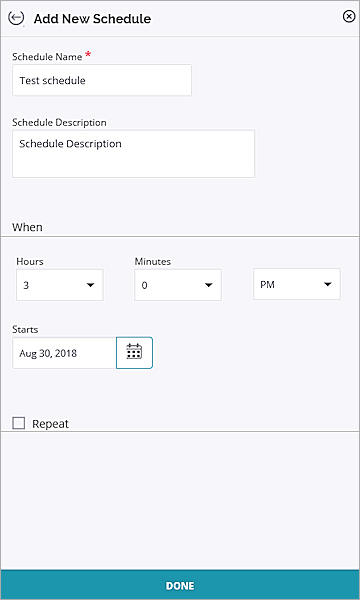 Screen shot of Add New Schedule dialog box