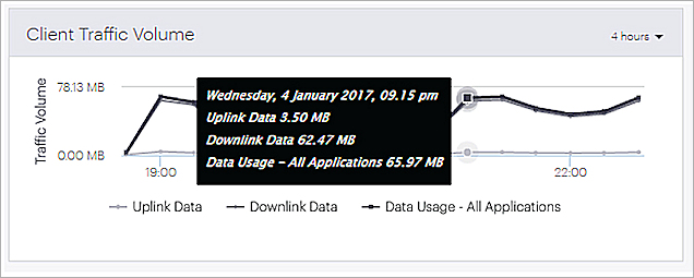 Screen shot of the client traffic volume graph details