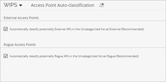 Screen shot of the AP Auto-Classification settings in Discover