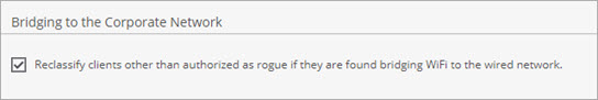 Screen shot of the Bridging Client Classification settings in Discover