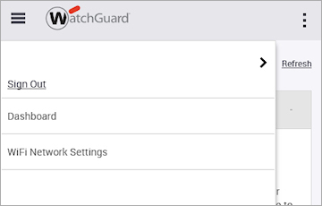 WatchGuard Go menu selection