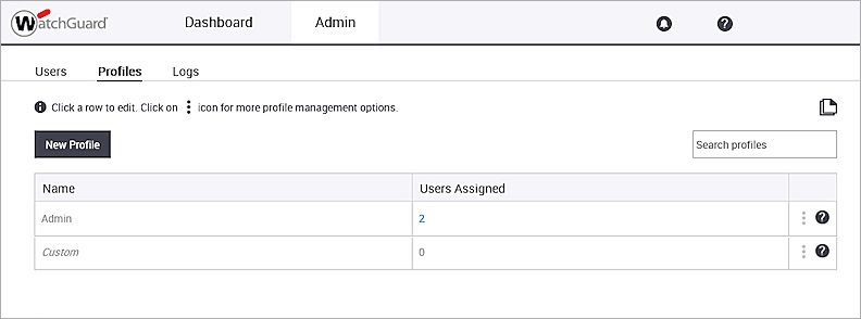 Screen shot of the Admin > Profile page in Launchpad