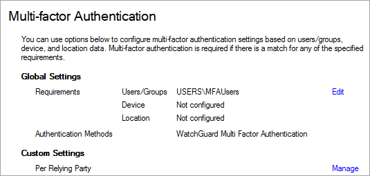 Screen shot that shows the users and groups selected in AD FS Management.