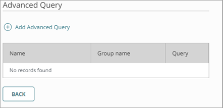 Screen shot that shows the Advanced Query page.