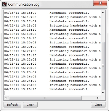 Captura de pantalla del cuadro de diálogo Registro de Comunicación.