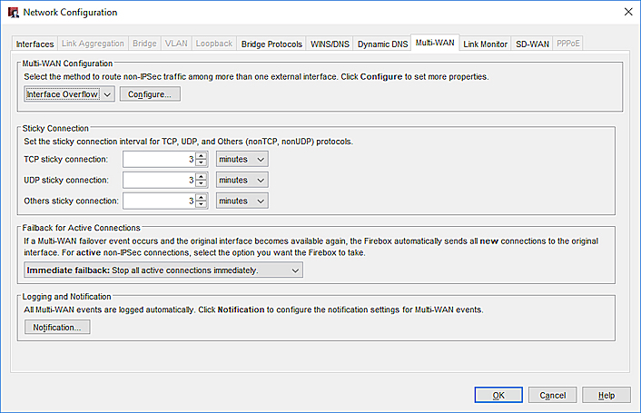 Captura de pantalla mostrando la configuración de la opción Desbordamiento en la interfaz