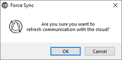 Screenshot of the Force Sync dialog box