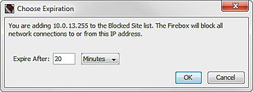 Screen shot of the Choose Expiration dialog box