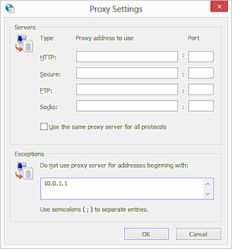 Ajustes de Internet Explorer LAN - Ajustes Avanzados de Proxy