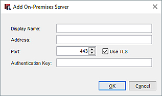 Screen shot of the Add On-Premises Server dialog box