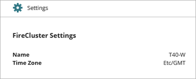 Screen shot of the FireCluster Settings tile on the Device Configuration page
