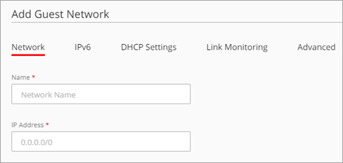Screenshot of the Add Guest Network page.