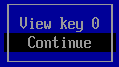 Screen shot of Continue option.
