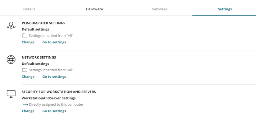 Screen shot of WatchGuard Endpoint Security, Computer details settings