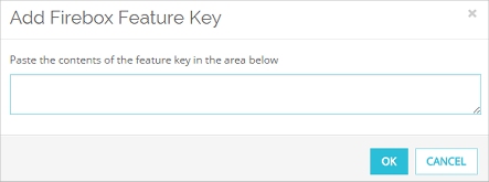 Add Firebox Feature Key page screen shot