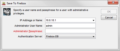 Screen shot of the Save to Firebox dialog box