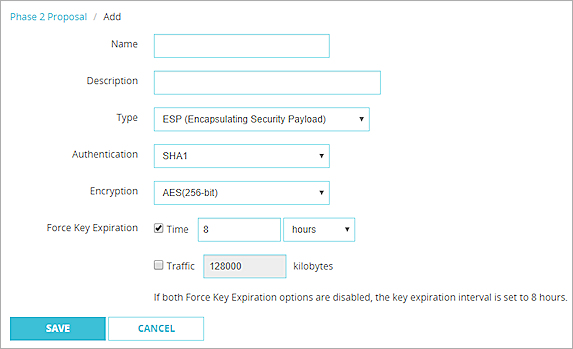 Screen shot of the Phase 2 Proposal settings