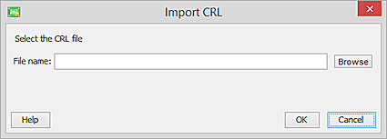 screenshot of the Import a CRL tab page