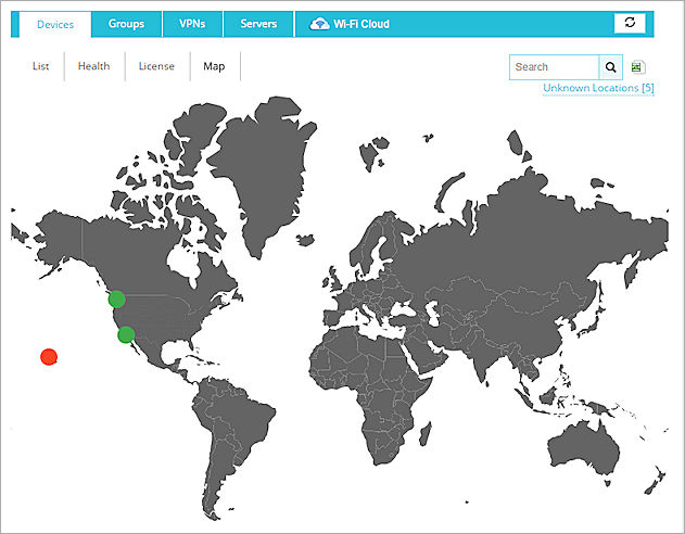 Sceen shot of the Map page