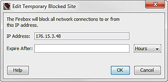 Screen shot of the Edit Temporary Blocked Site dialog box