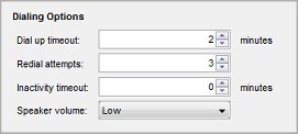 Screen shot of the Modem Failover Dial Up settings