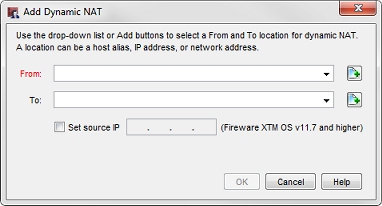 Screen shot of the Add Dynamic NAT dialog box