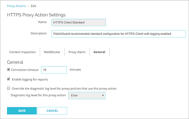 Screen shot of the HTTPS-Client, General settings