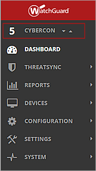 Screen shot that shows the CYBERCON level in the Threat Correlation & Response UI