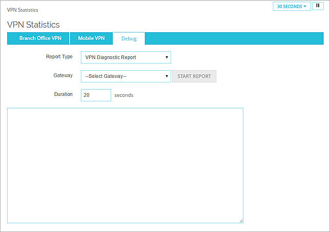 Screen shot of the VPN Statistics Debug tab