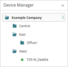 Screen shot of WatchGuard Cloud folder tree