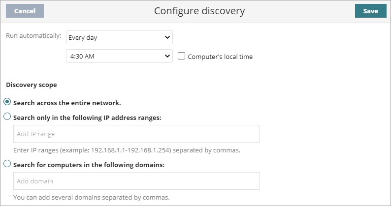 Configurer l'interface utilisateur de Discovery.