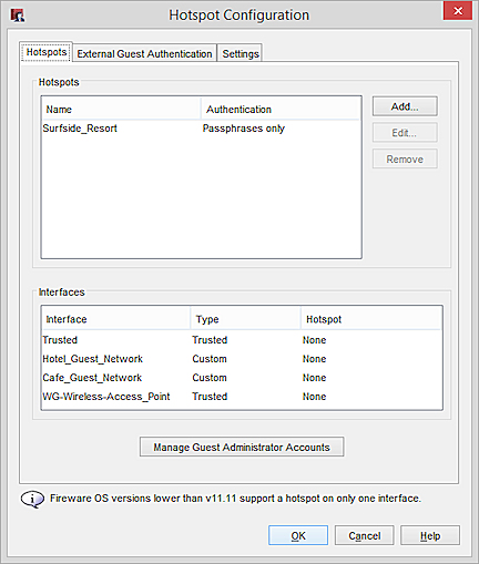 Capture d'écran de la boîte de dialogue Configuration du point d'accès dans Policy Manager