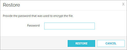 Screen shot of the Restore dialog box