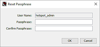 Screen shot of the Reset Passphrase dialog box