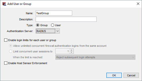 Capture d'écran de la boîte de dialogue Ajouter une Authentification d'utilisateur ou de groupe.