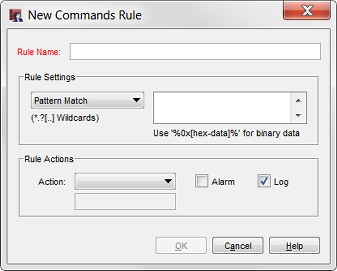 Boîte de dialogue Configuration de l'Action de Proxy — Nouvelle règle Commandes