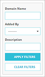 Capture d'écran de la liste des options des Filtres