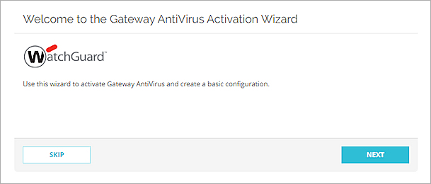 Capture d'écran de la page de bienvenue de l'assistant Gateway AntiVirus Activation Wizard