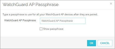 Capture d'écran de la boîte de dialogue Mot de passe de AP WatchGuard