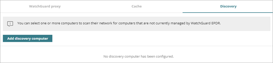 Screen shot of WatchGuard Endpoint Security, Discovery computer