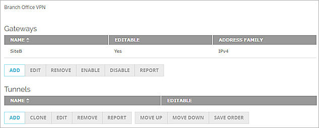 Capture d'écran de la page de configuration BOVPN